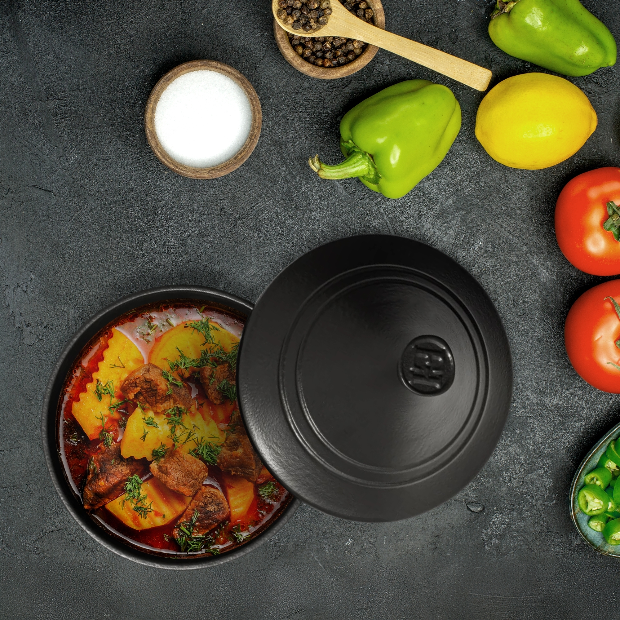 Emile Henry - SOLO Mini Tagine Ø 16 cm I 550 ml - Basalt