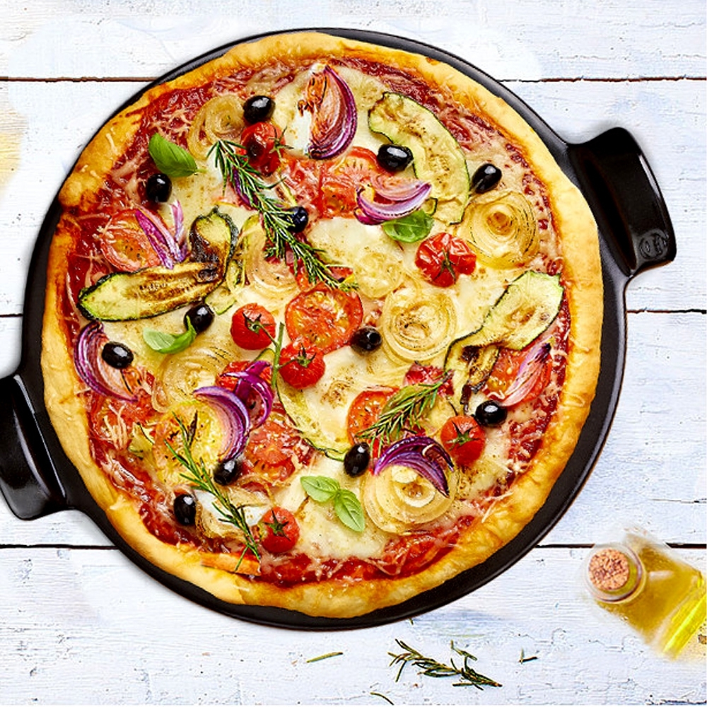 Emile Henry - Pizzastein rund 37 cm - Fusain Emile Henry - Pizzastein rund 37 cm - Fusain